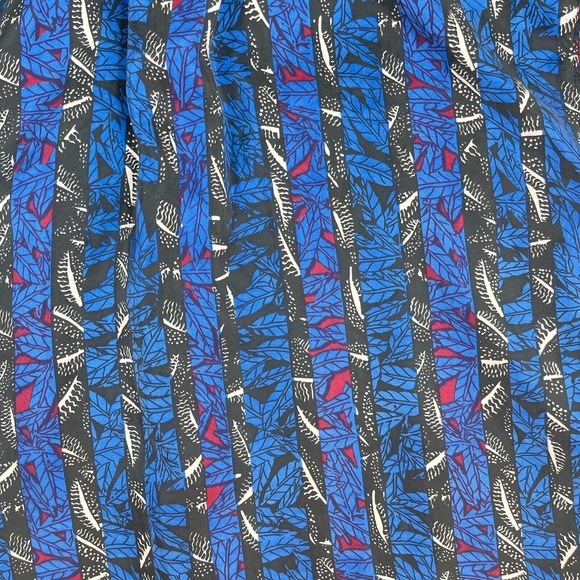 JT Beckett Hawaiian Silk Shirt Mens Medium Blue Leaf Geometric Retro Pattern Y2K - Picture 7 of 10